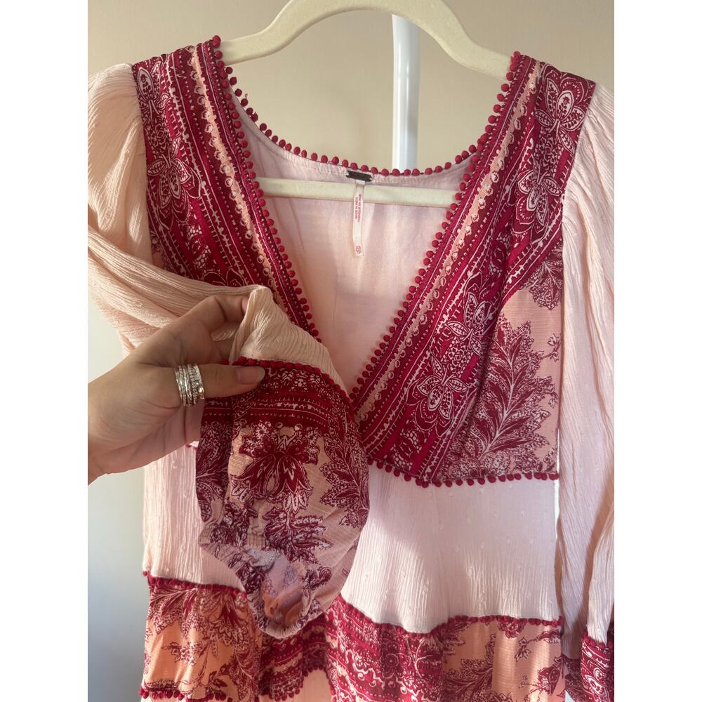 Free People Cream Dress with Red Print - Picture 11 of 12